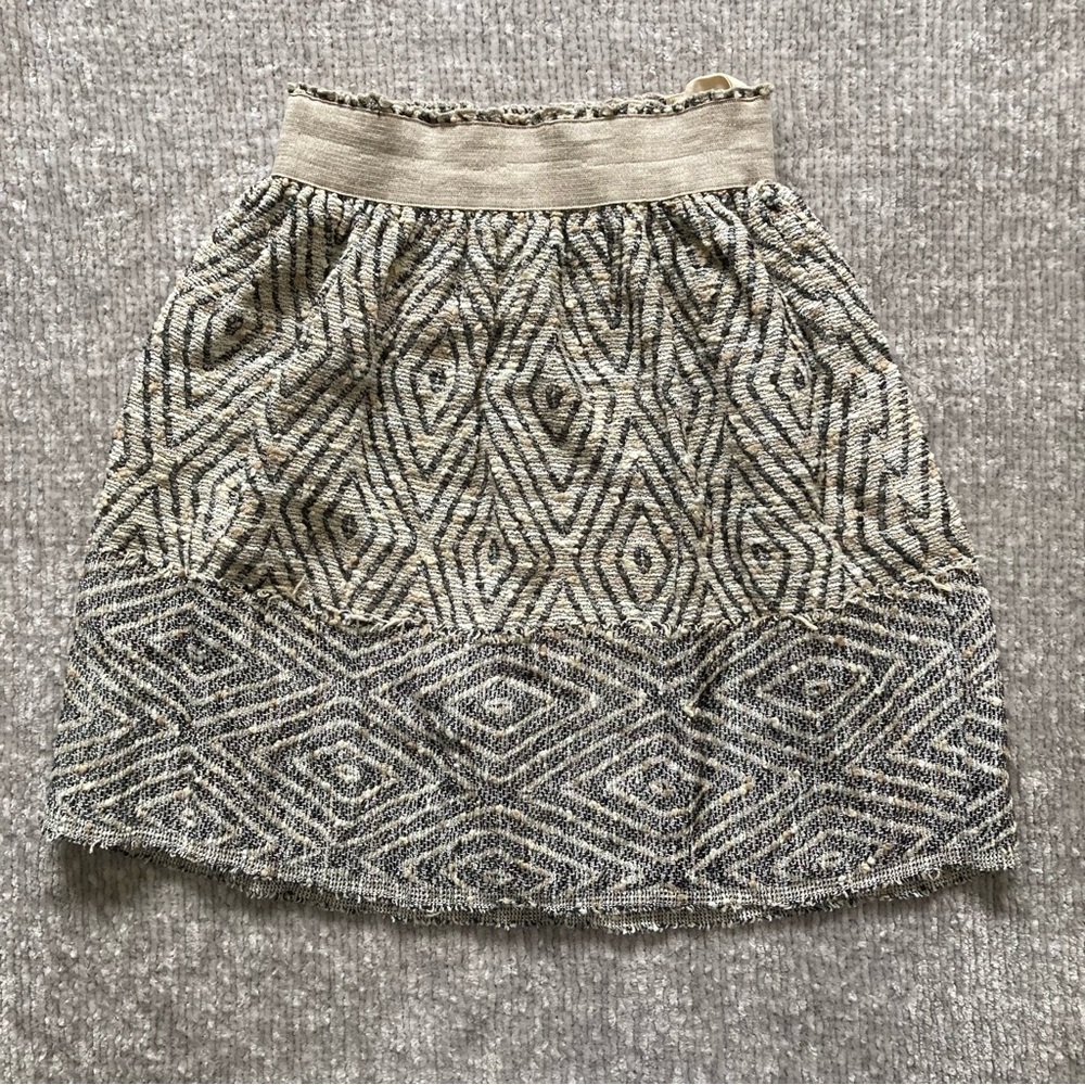 Giada Forte Linen Cotton Geometric Skirt | Made in‎ Italy | Size I (Small)